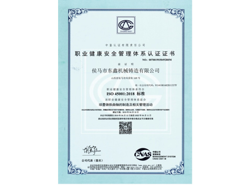 職業(yè)健康安全管理體系認(rèn)證證書1